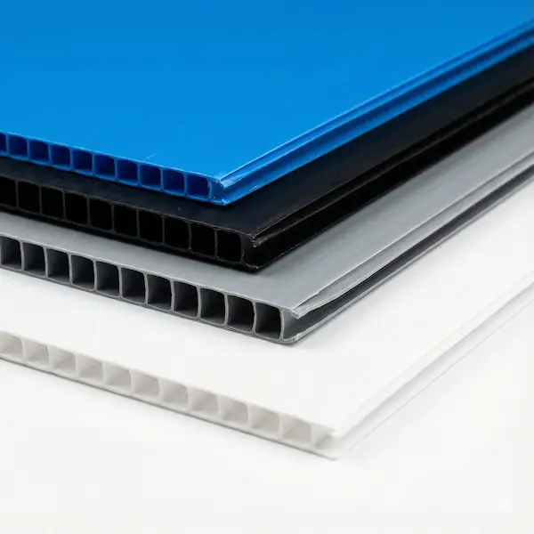 Caja de plastico corrugado coroplast con insertos de eva